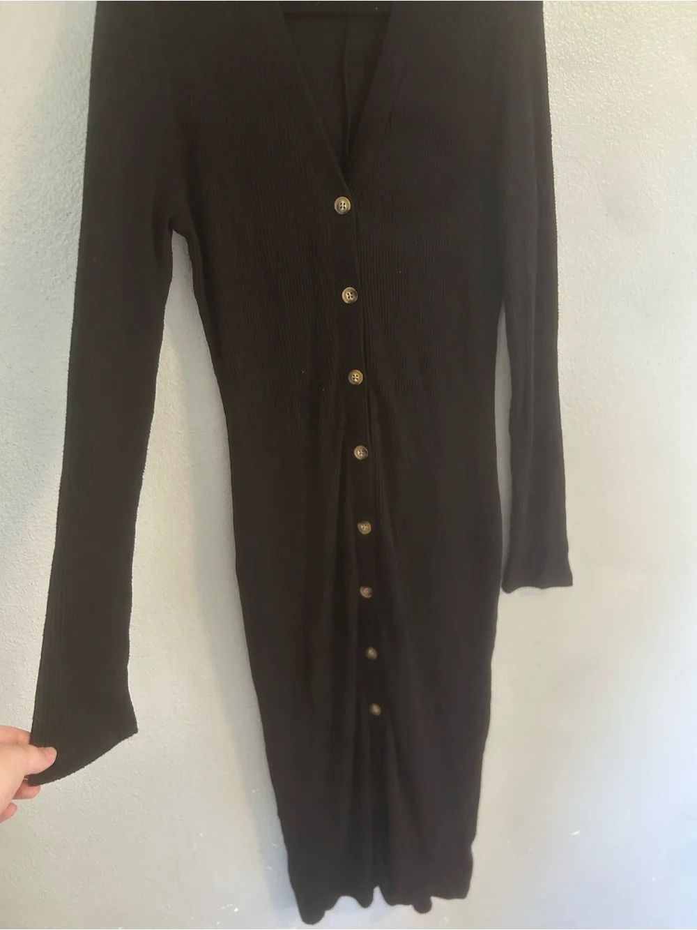 Faherty ribbed button down midi dress